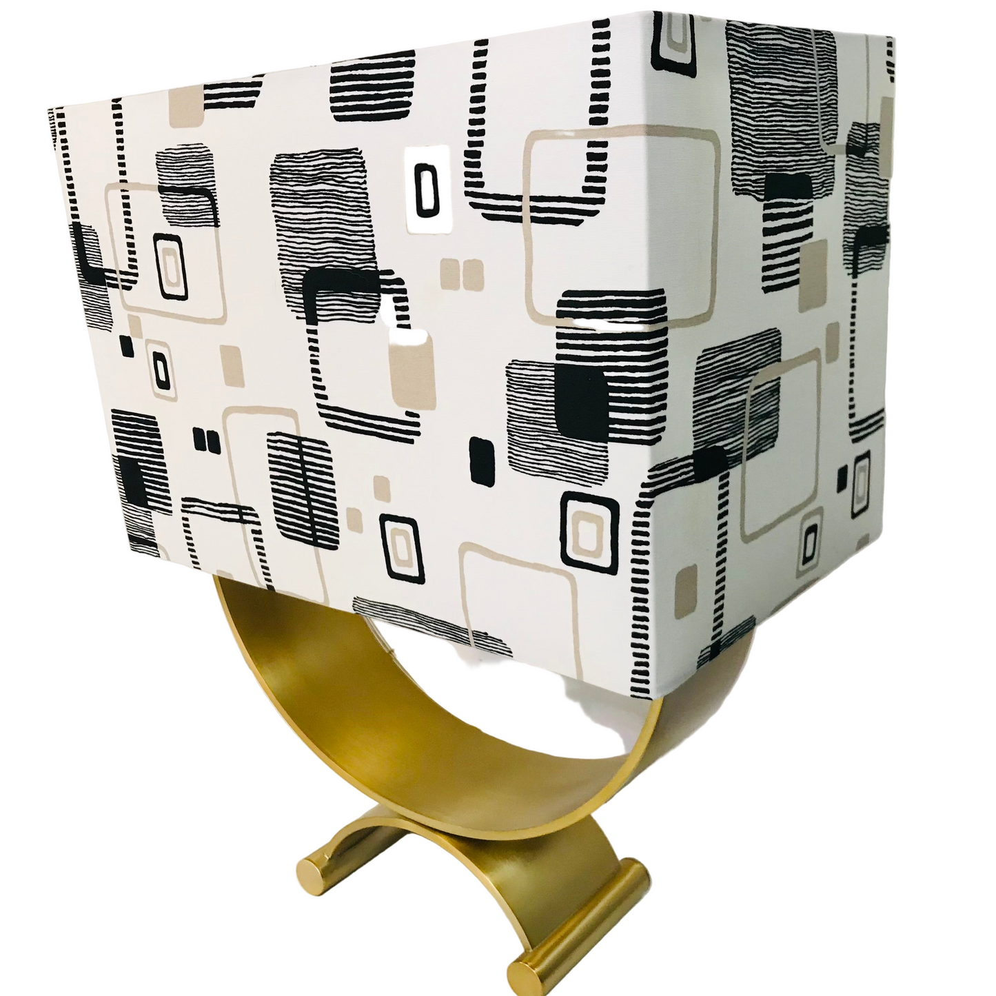 Art Deco Brass Rectangle Table Lamp