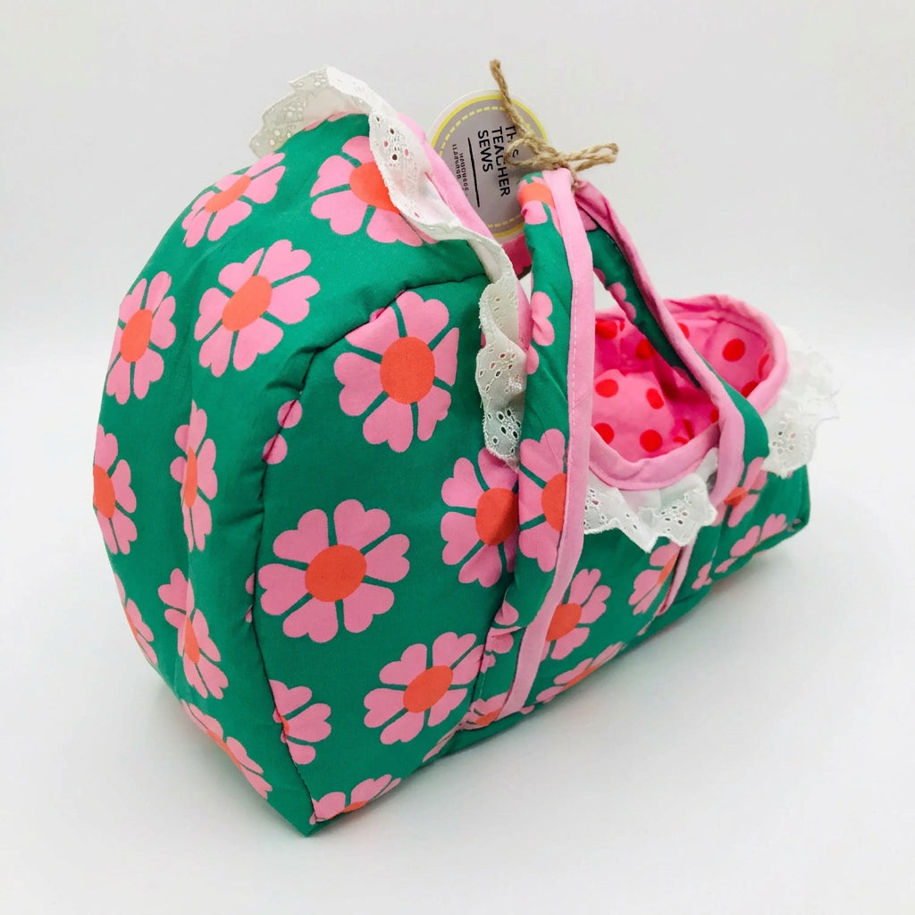 Cloth Carrier Dolls Basket Set with Blanket and Pillow