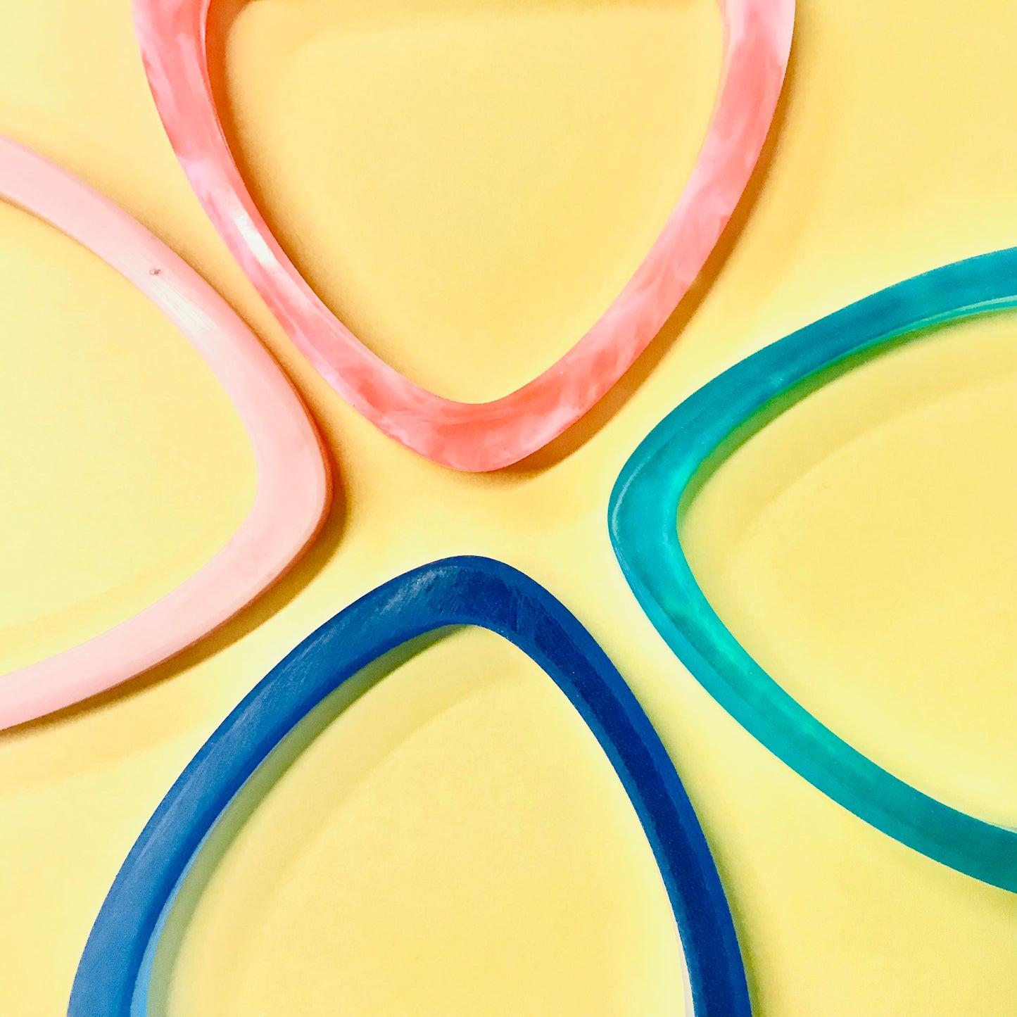 Burst of Colour Resin Bangle - Triangle Set