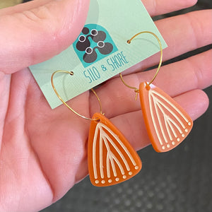 Art Deco Acrylic Earrings - Flower