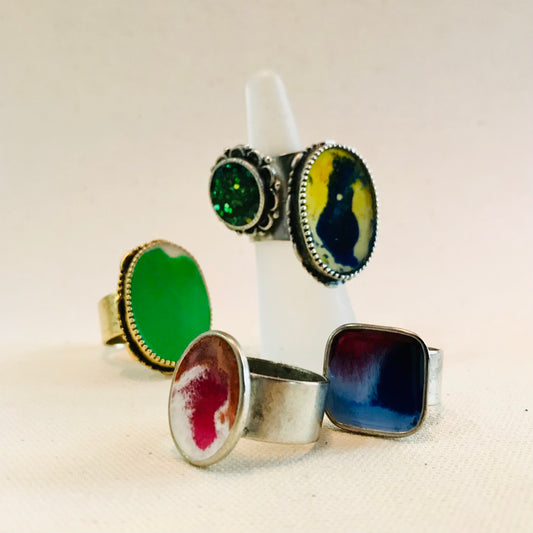 Mixed Metal & Resin adjustable rings
