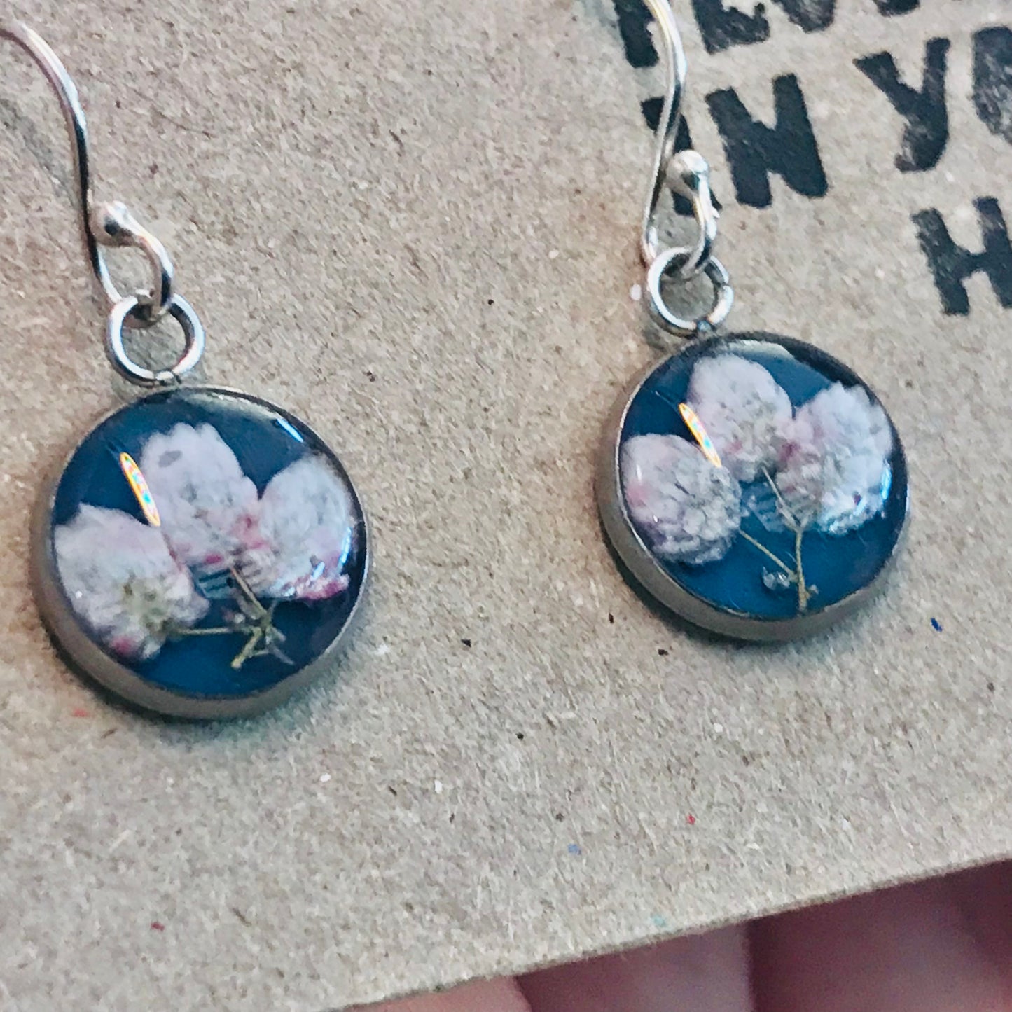 Australian flora Resin & Sterling Silver Earrings - small