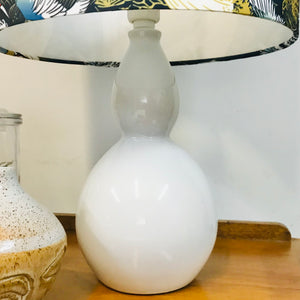 Cranes on White Ceramic Table Lamp