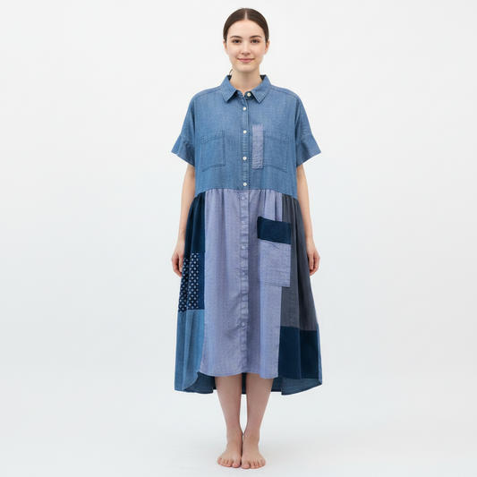 Scarecrow Dress - Chambray Blues