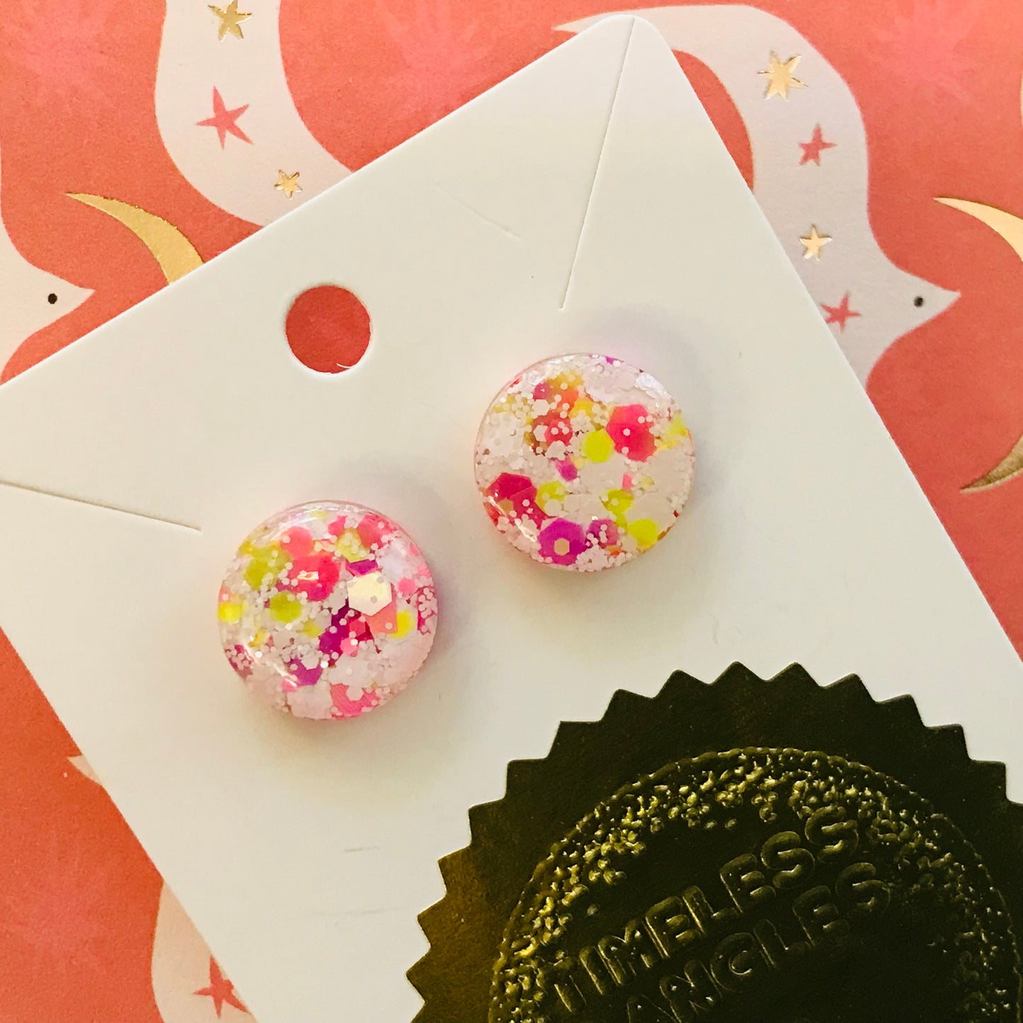 Novelty Resin Sparkle Stud Earrings
