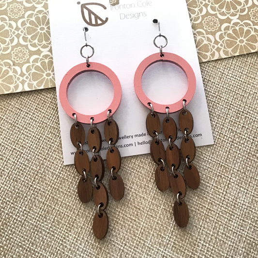 Handpainted Laser Cut earrings - Shapes on hooks Range