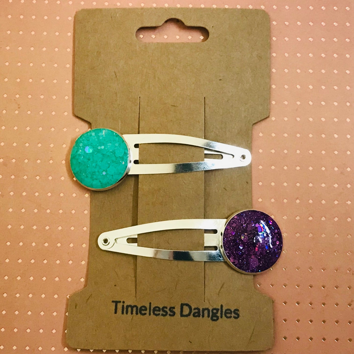 Resin Sparkle Hair Clips - Set of 2