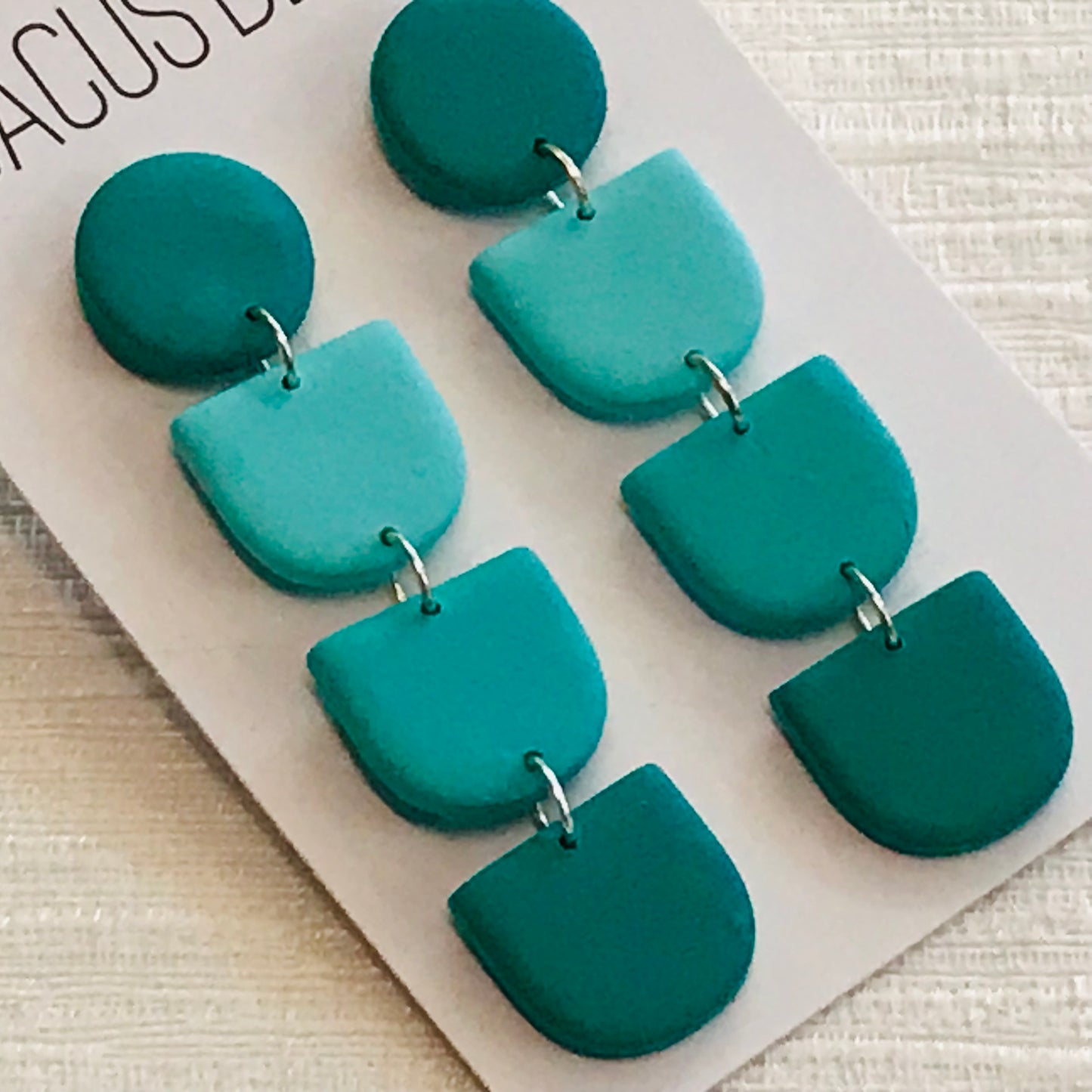 Handmade Polymer Clay Earrings - Triple Arch Drop