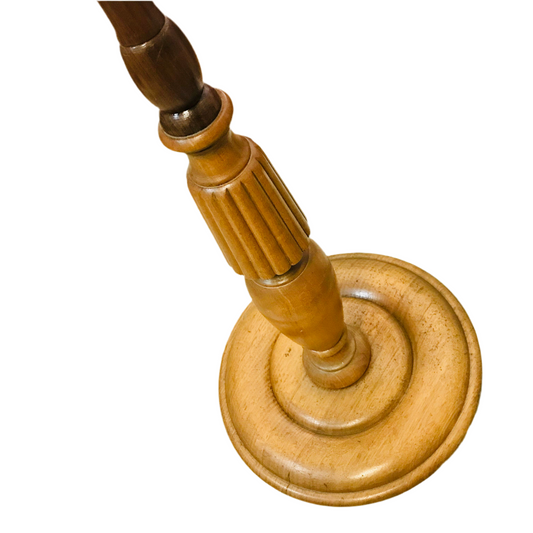 Wooden lamp base on a white background