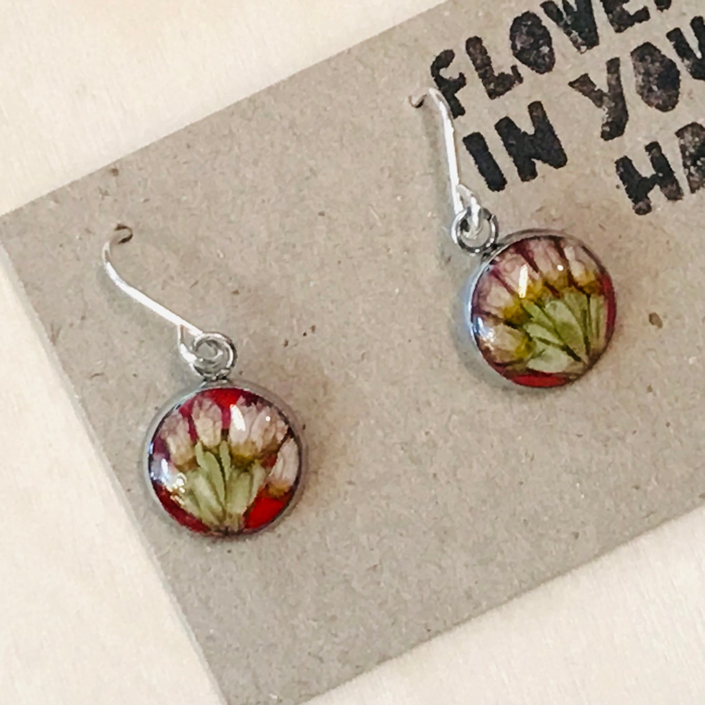 Australian flora Resin & Sterling Silver Earrings - small