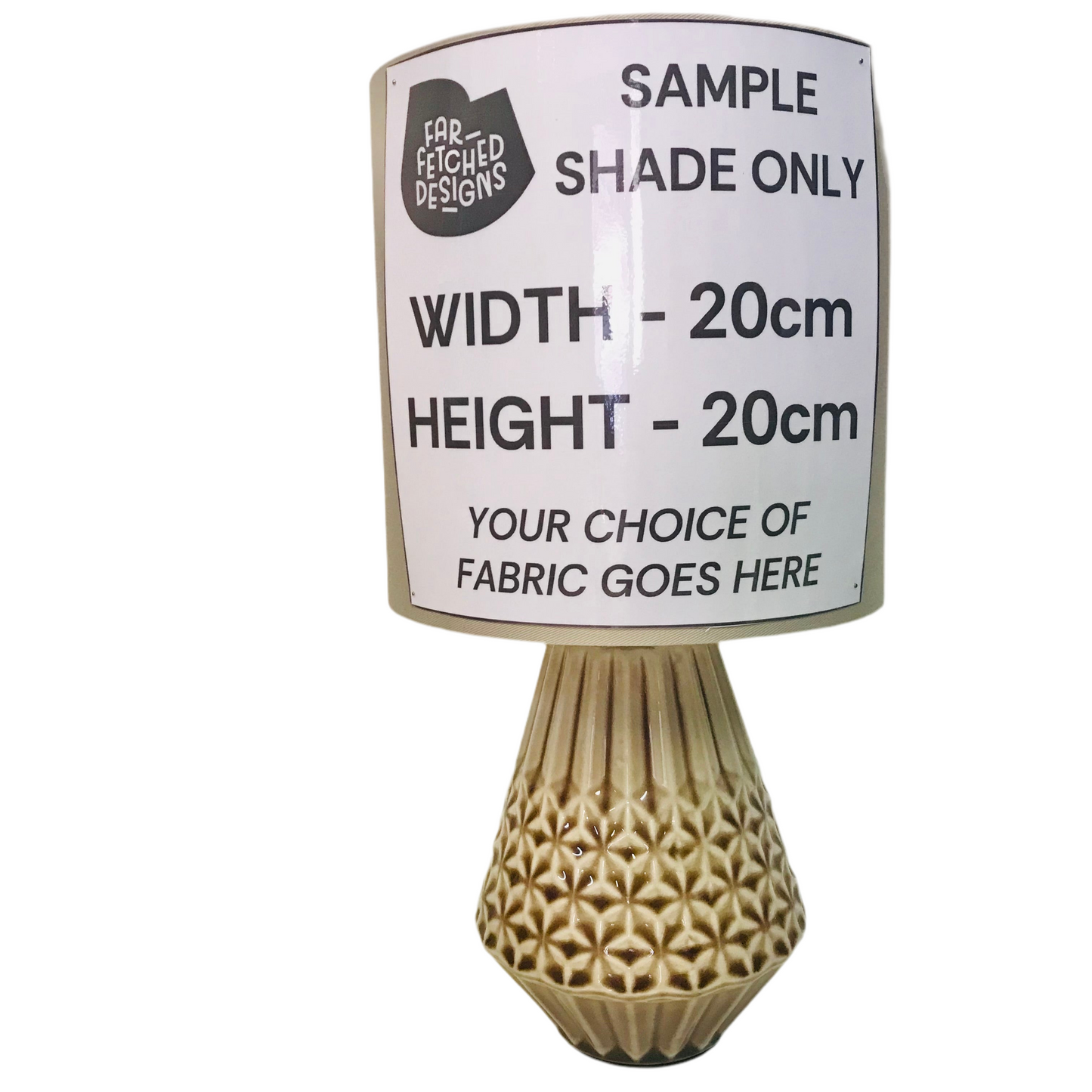 Lamp Base Only - Patterned Glazed Diamond Ceramic Brown Table Lamp