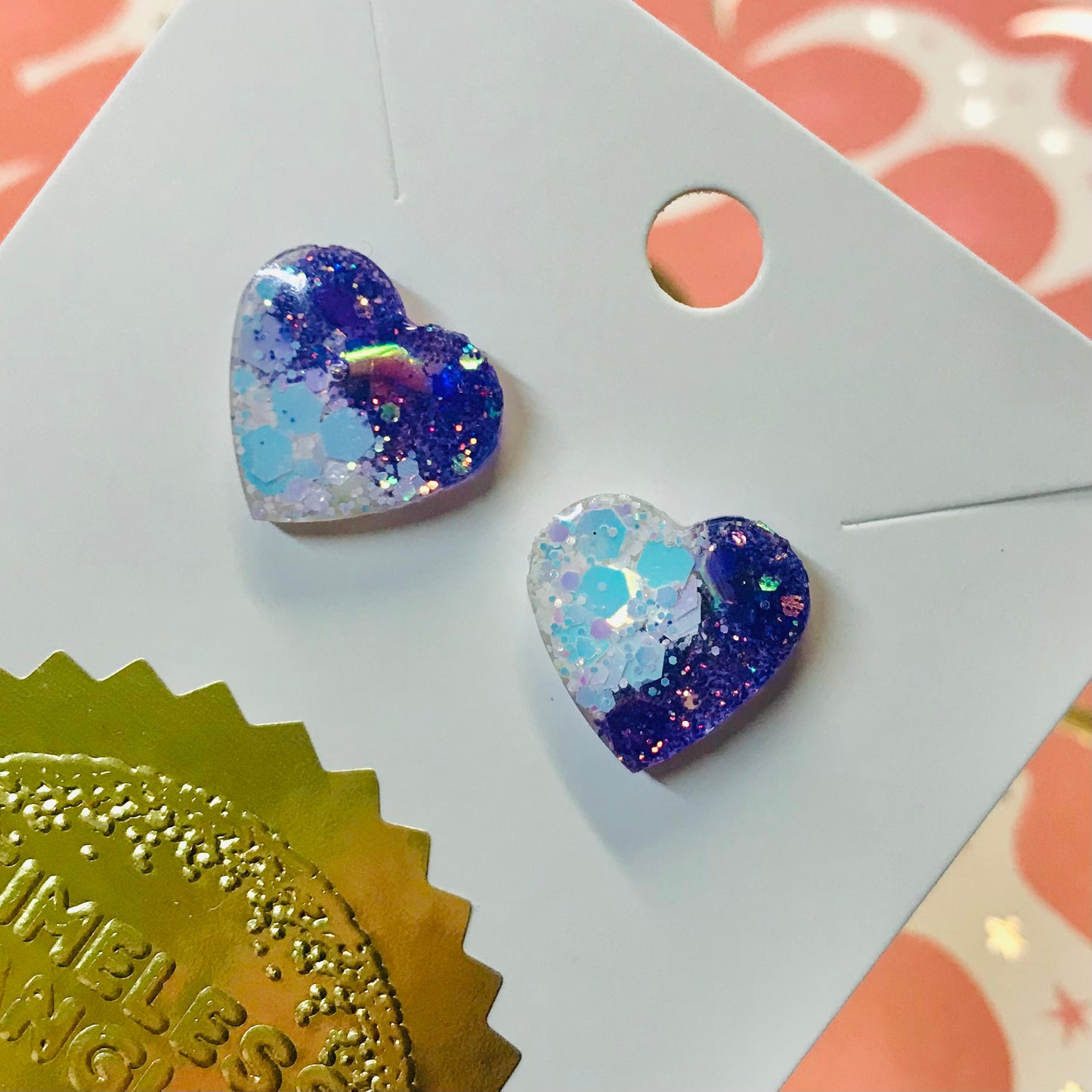 Novelty Resin Sparkle Stud Earrings