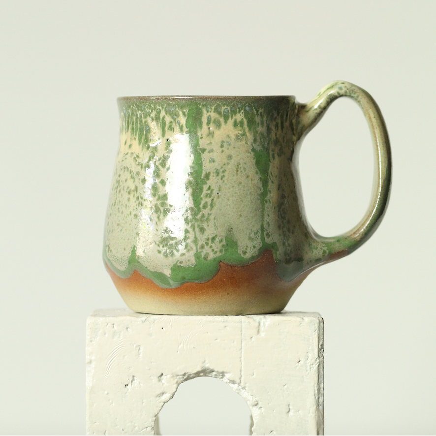 Handcrafted Pottery Imprint Mug - Salted Green (440mls)