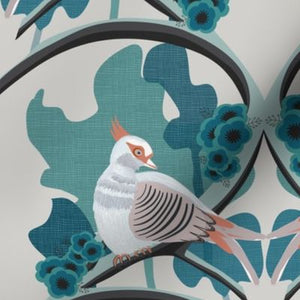 Custom Lamp Shade only - Australian Crested Pigeons