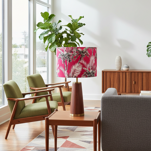 Custom Lamp Shade only - Palms on Fuchsia