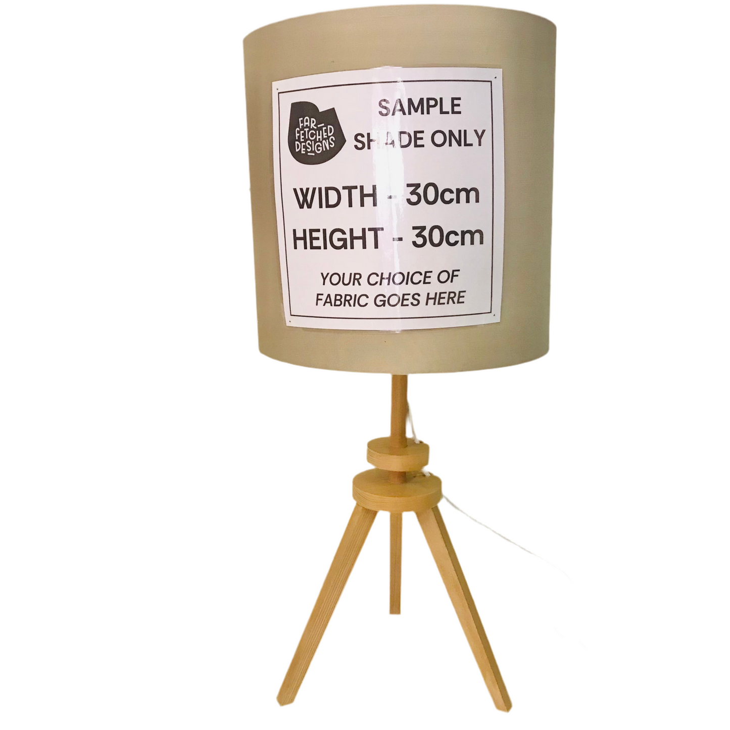 Lamp Base Only - Tripod Disc Light Timber Table Lamp