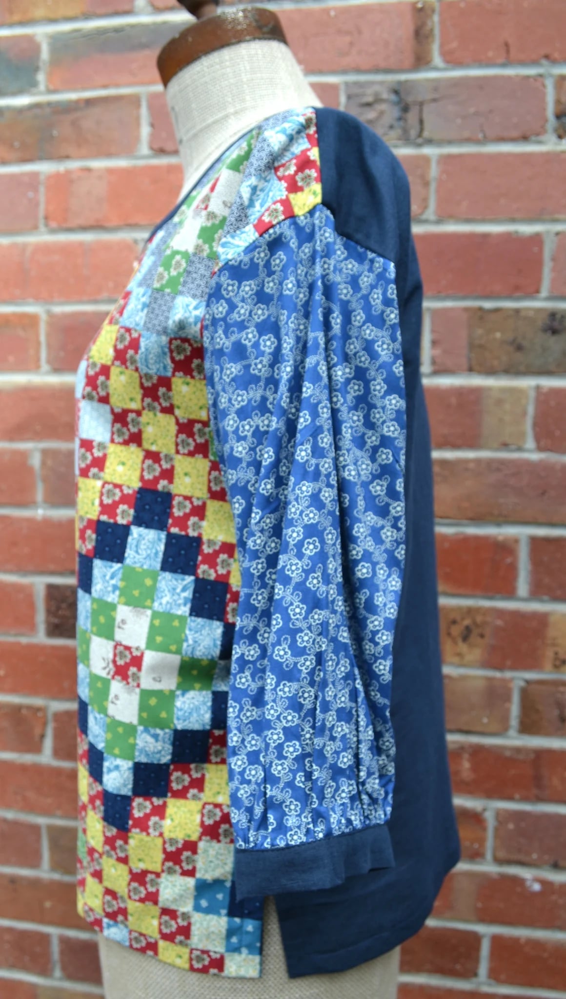 Women's Handmade Poet Top - Postage Stamp