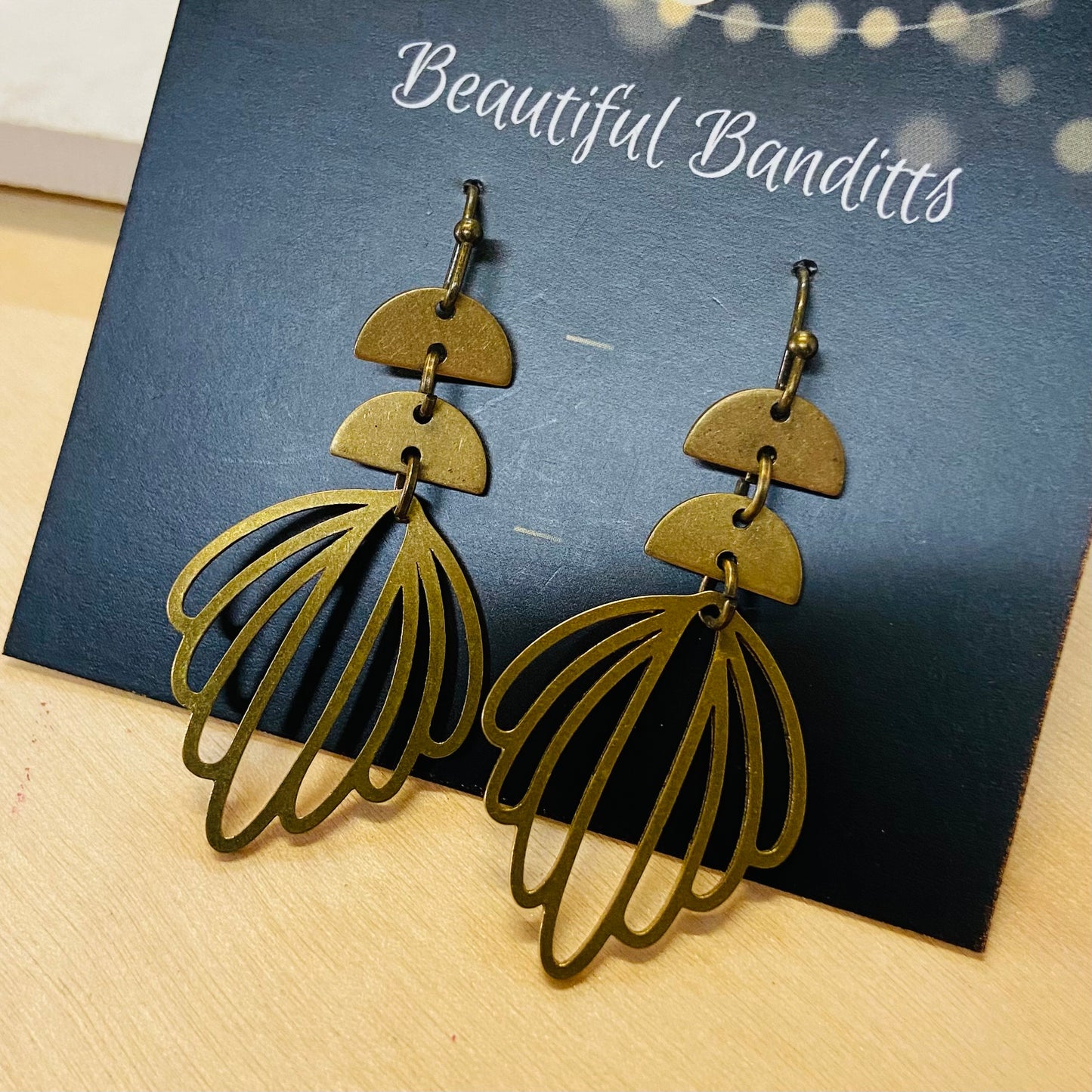 Mixed Metal and Resin Earrings - small