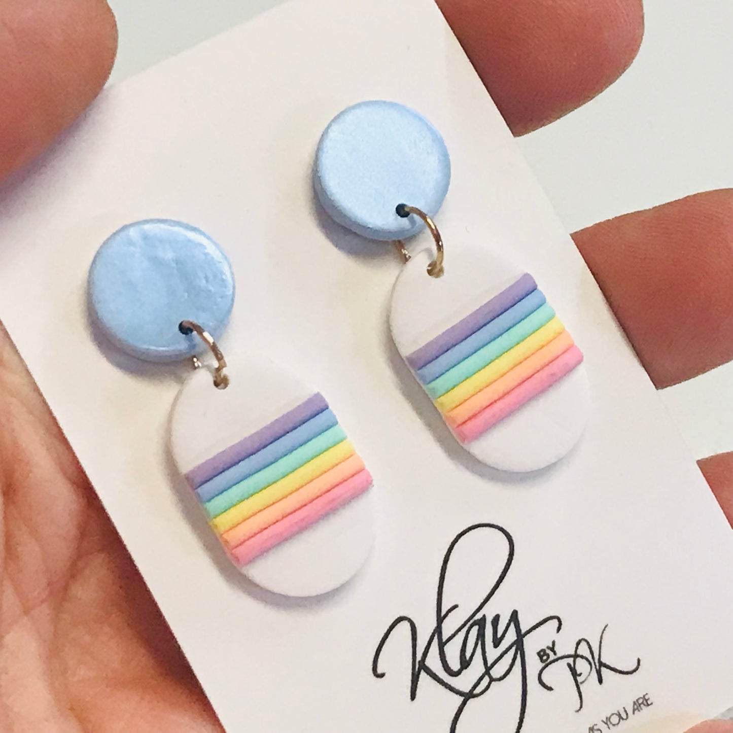 Handmade Polymer Clay Earrings - Stripes
