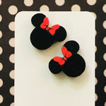 Novelty Studs Earrings - Graphic Wood
