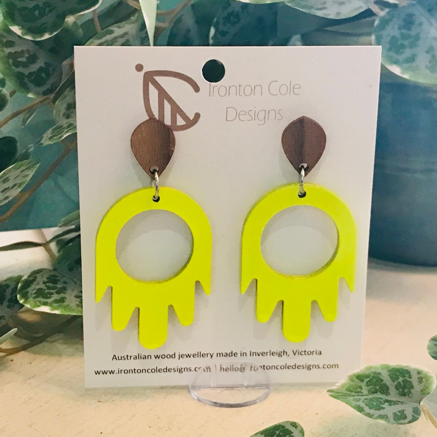 Handpainted Laser Cut earrings - Shapes on Studs Range