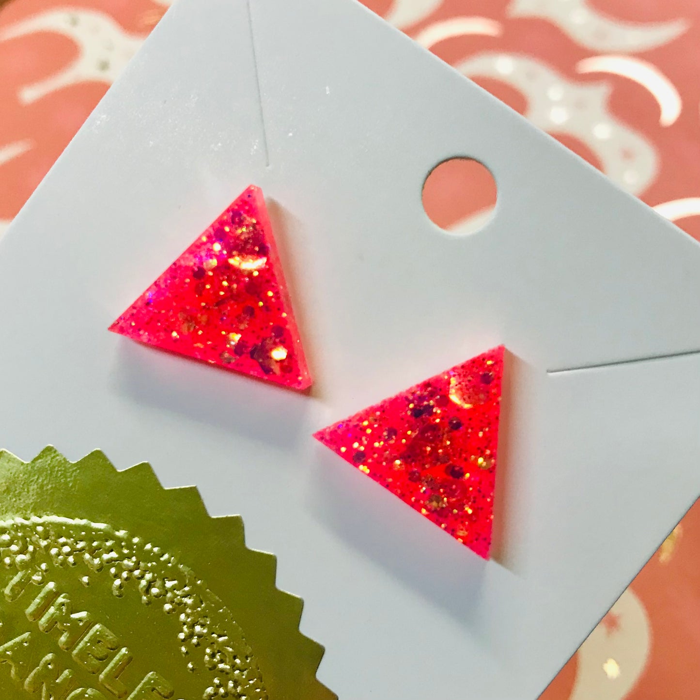 Novelty Resin Sparkle Stud Earrings
