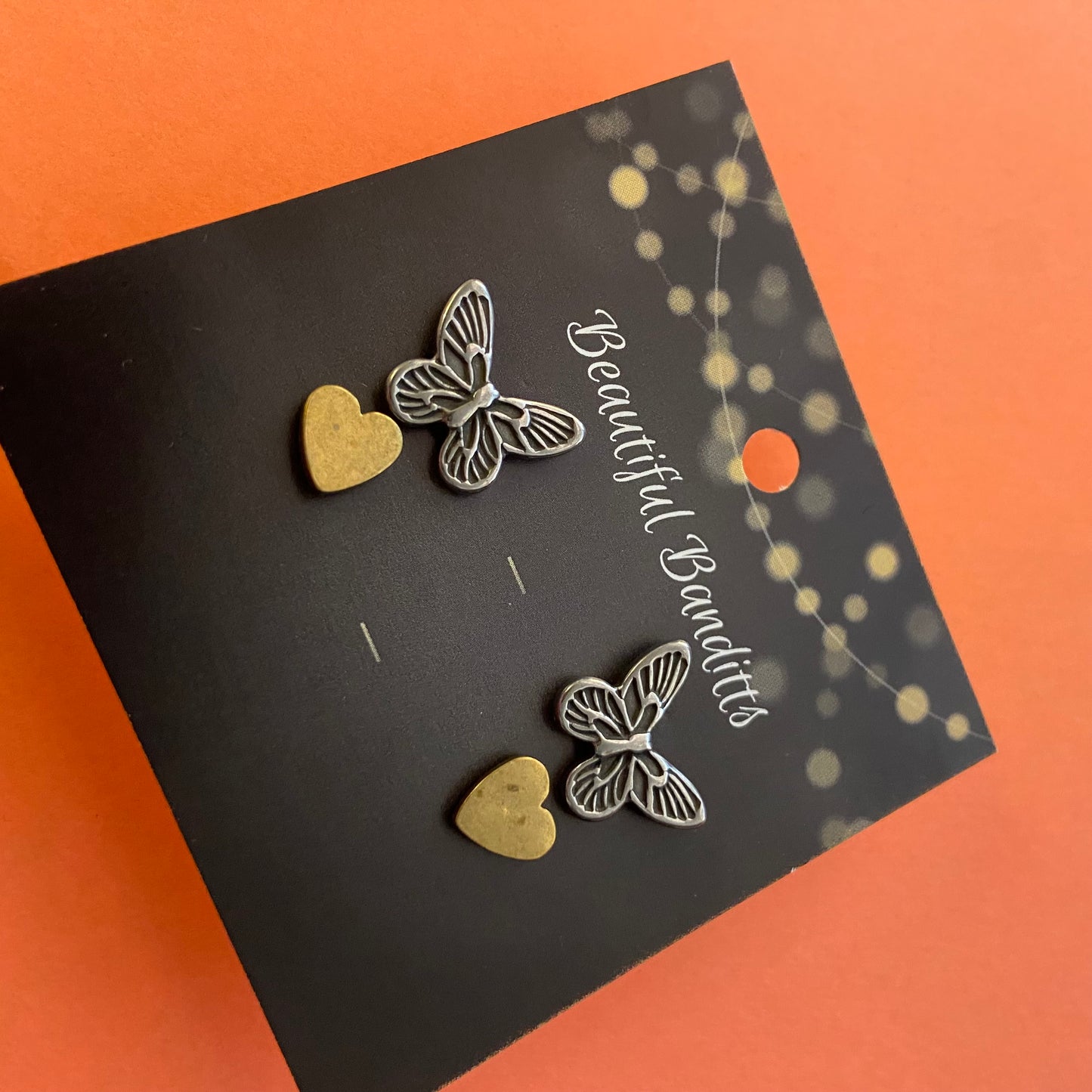 Mixed Metal Stud Earrings - Duo Set