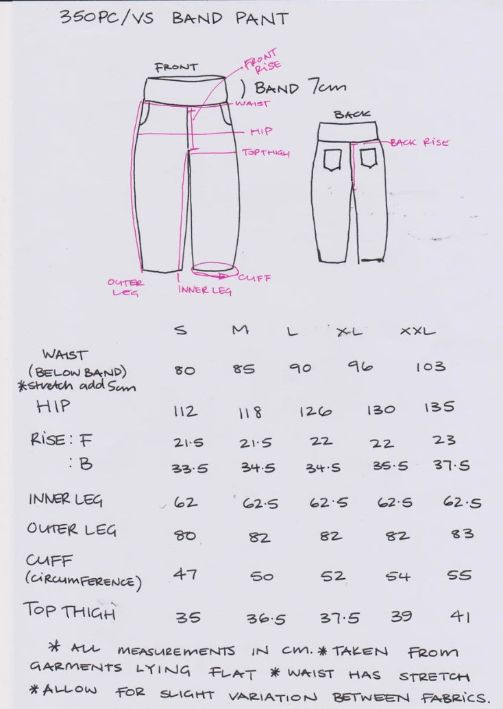 Women's Handmade Band Pants - Monstera