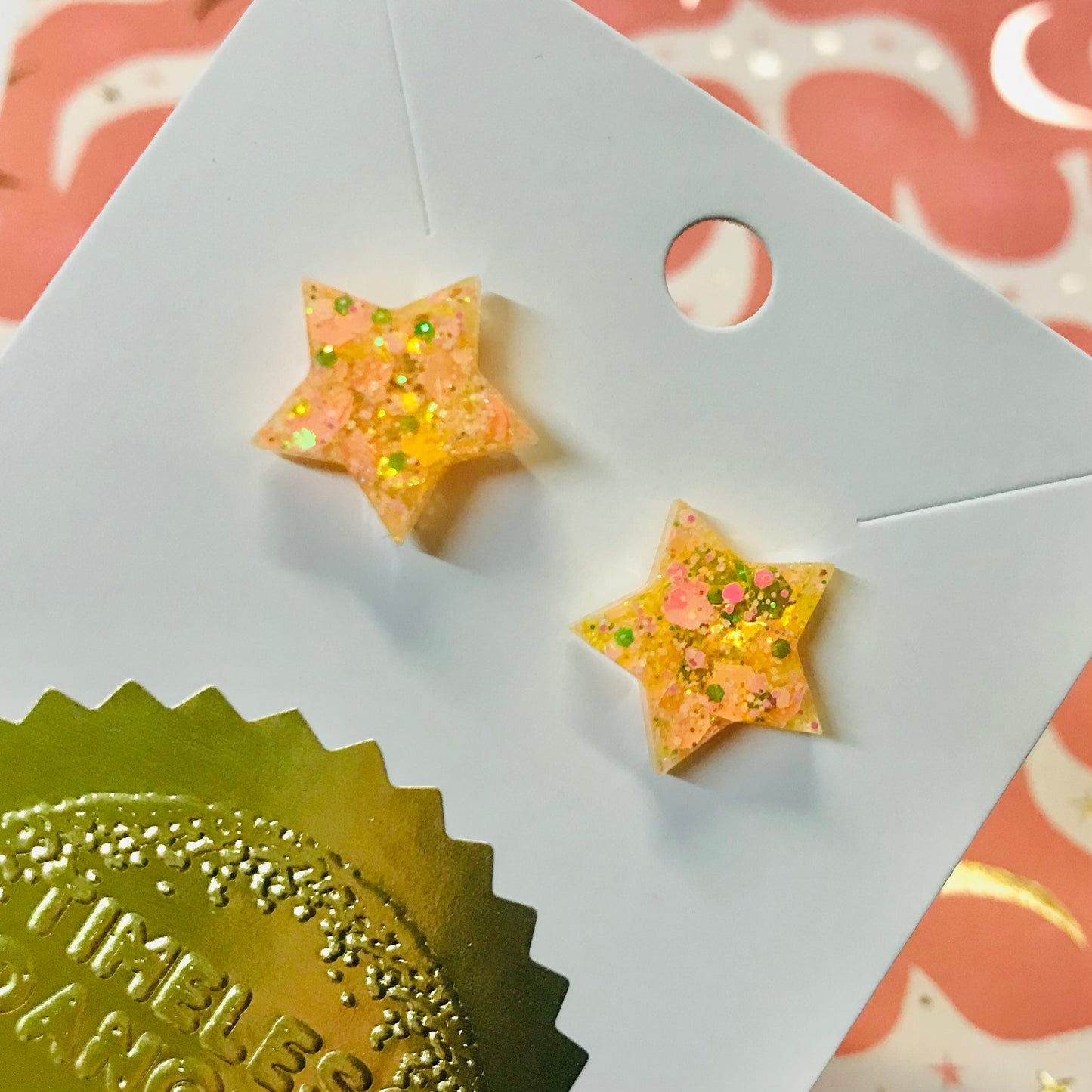 Novelty Resin Sparkle Stud Earrings