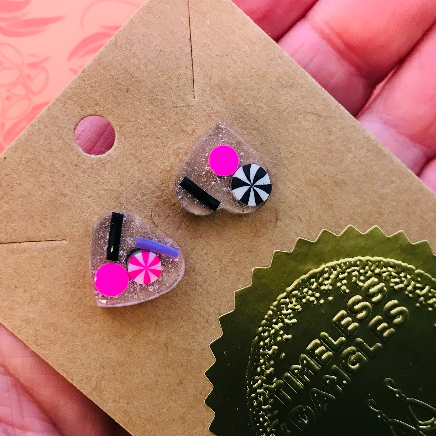 Novelty Resin Sparkle Stud Earrings - Halloween