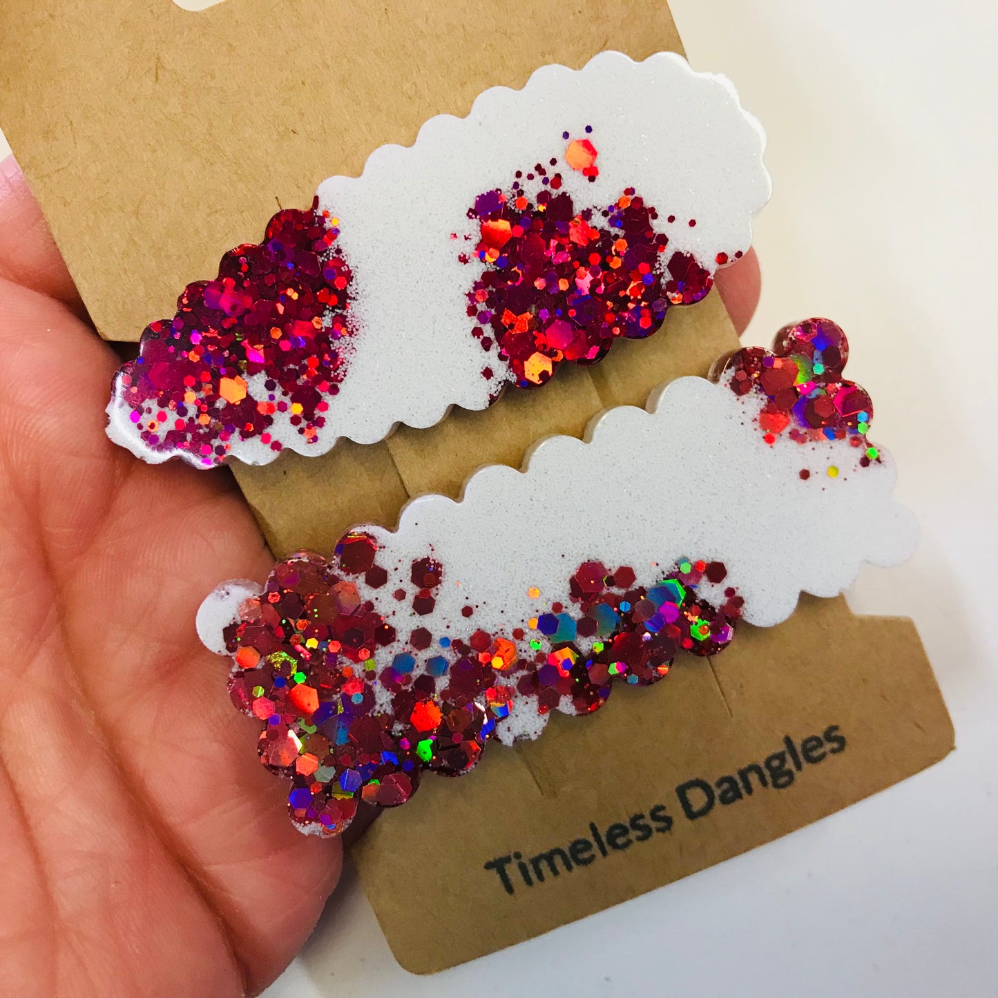 Resin Sparkle Hair Clips - Set of 2