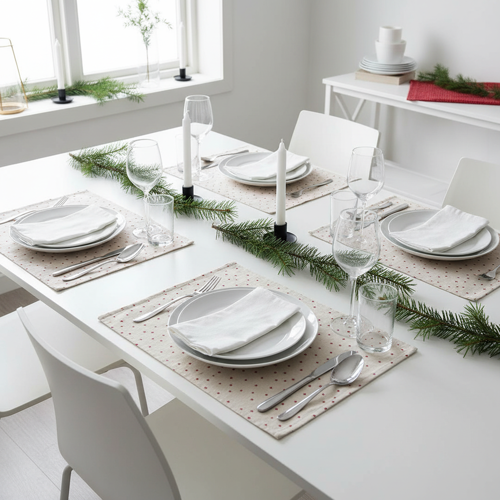 Reversible Christmas Placemats - Merry Christmas with Stars on Reverse (set of 4)