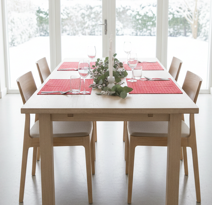 Reversible Christmas Placemats - Merry Christmas with Stars on Reverse (set of 4)