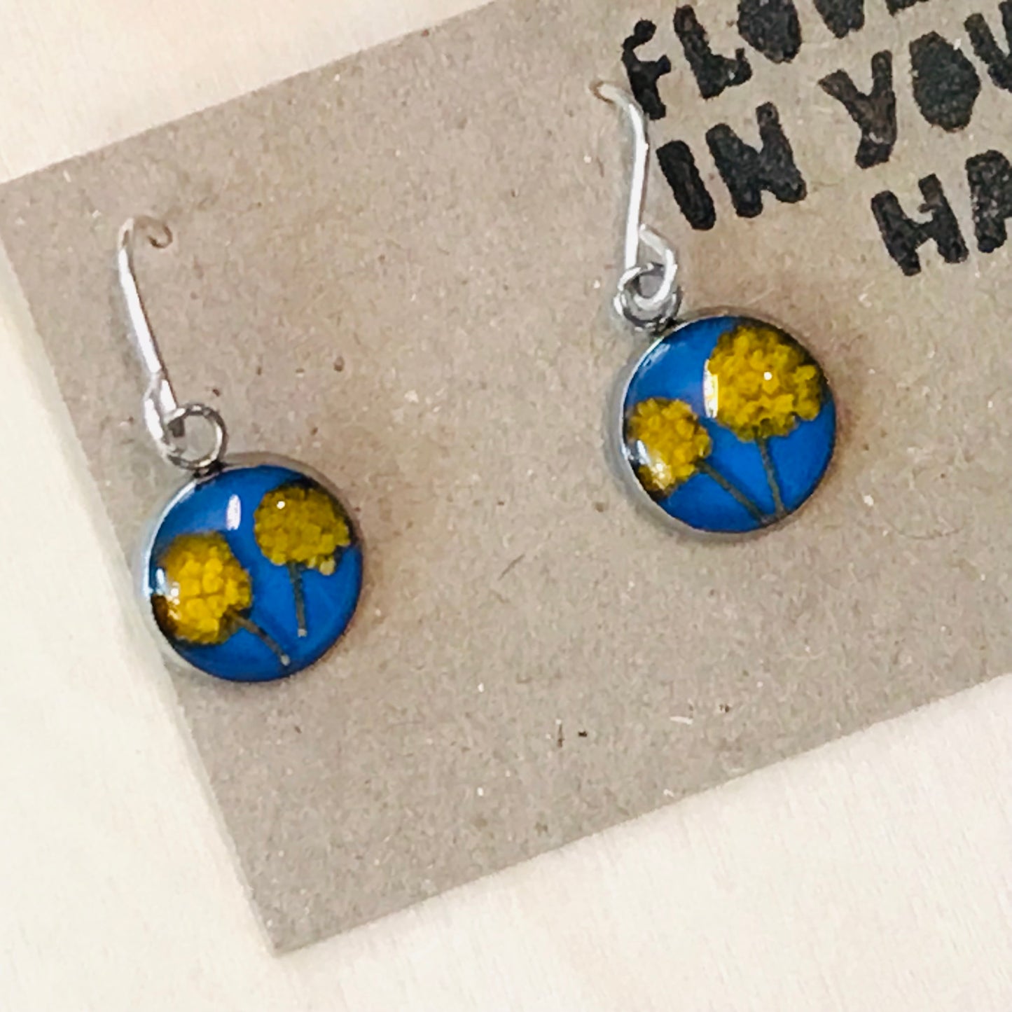 Australian flora Resin & Sterling Silver Earrings - small