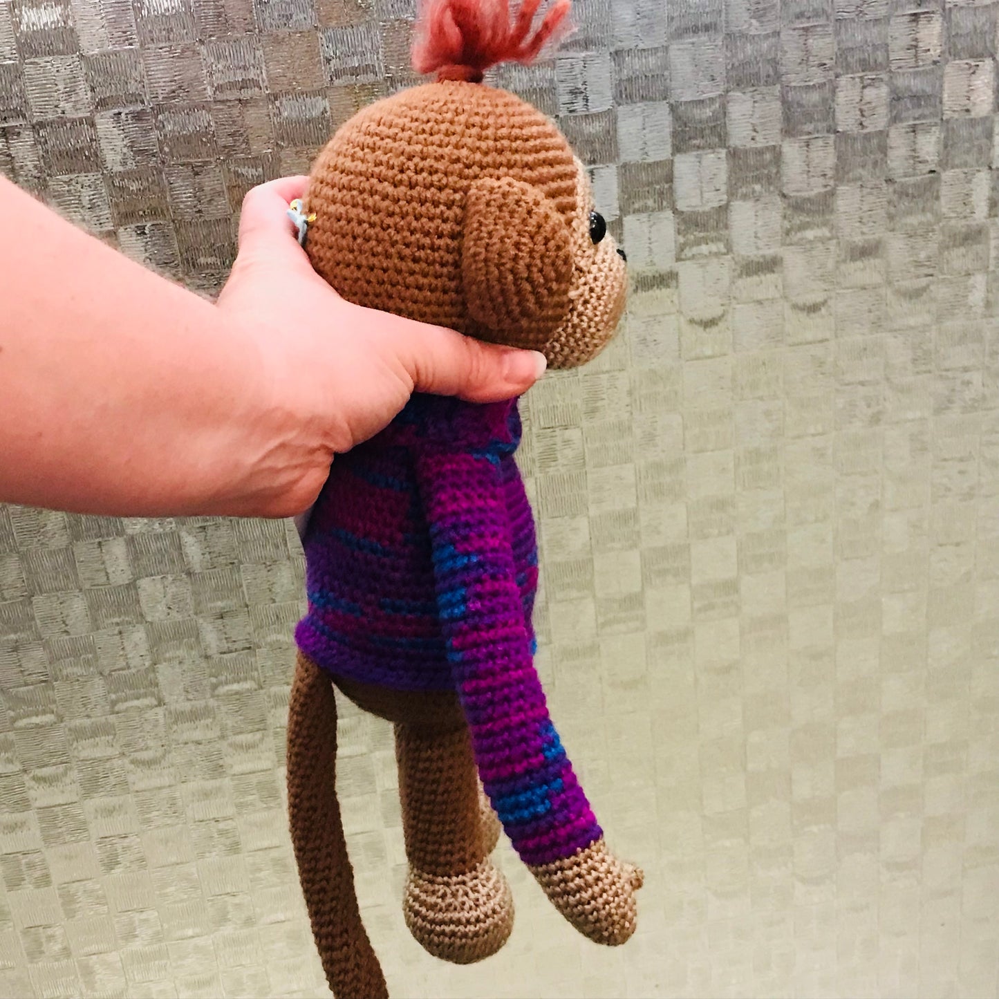 Crochet Monkey in a Jumper Toy