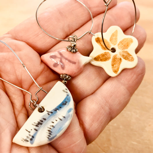 Handcrafted Pottery Earrings