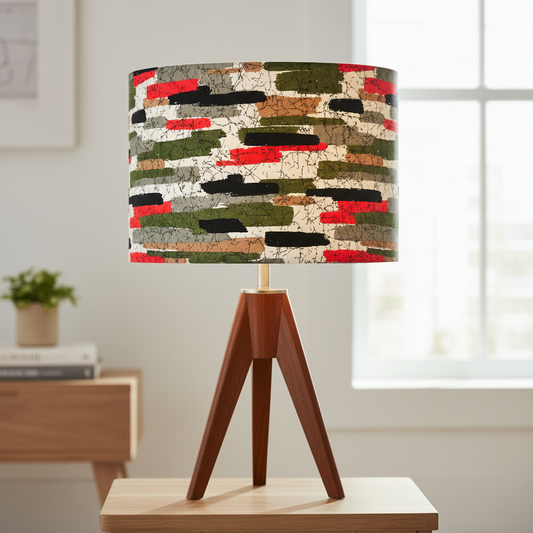 Custom Lamp Shade only - Mid Century Retro Earthy Grid