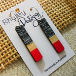 Hand Painted Dip Dyed Bamboo Rod Earrings