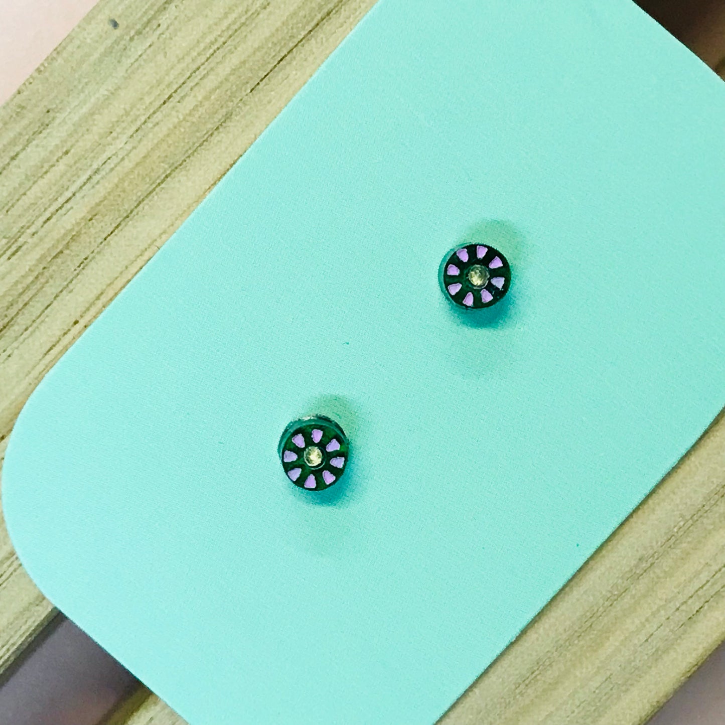 Art Deco Acrylic Earrings - Micro Studs