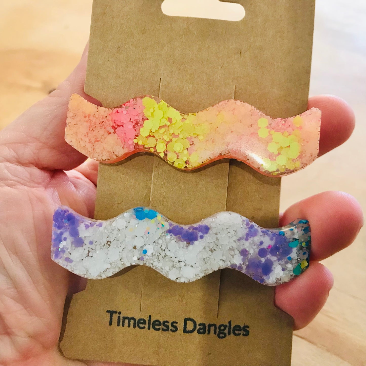 Resin Sparkle Hair Clips - Set of 2