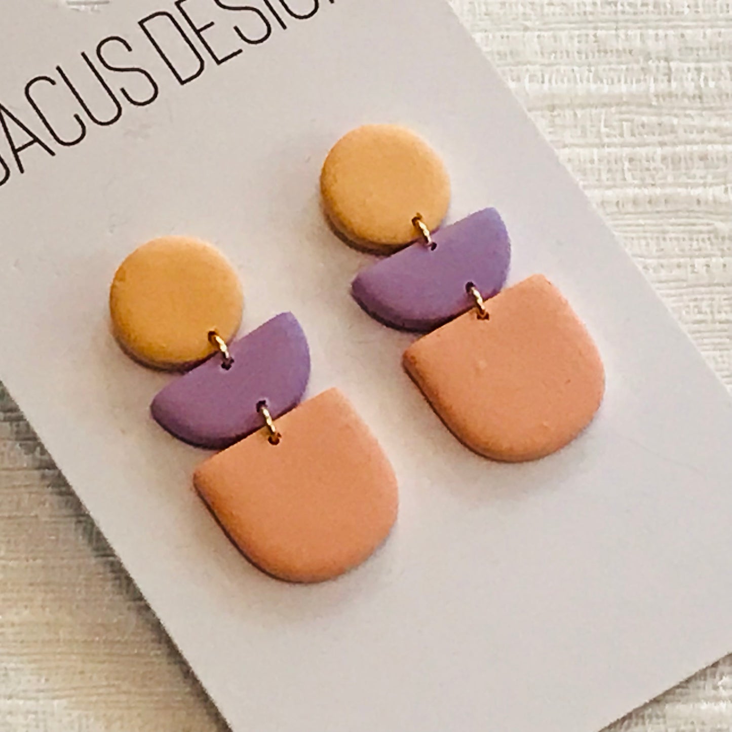 Handmade Polymer Clay Earrings - Mini Arch Drop