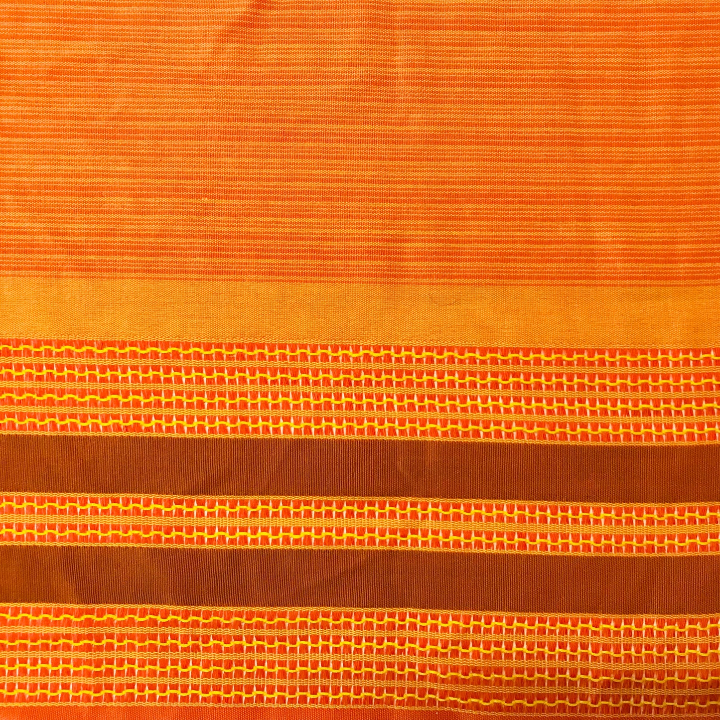 Custom Lamp Shade only - Mid Century Orange Knit Stripe Curtaining (salvaged)