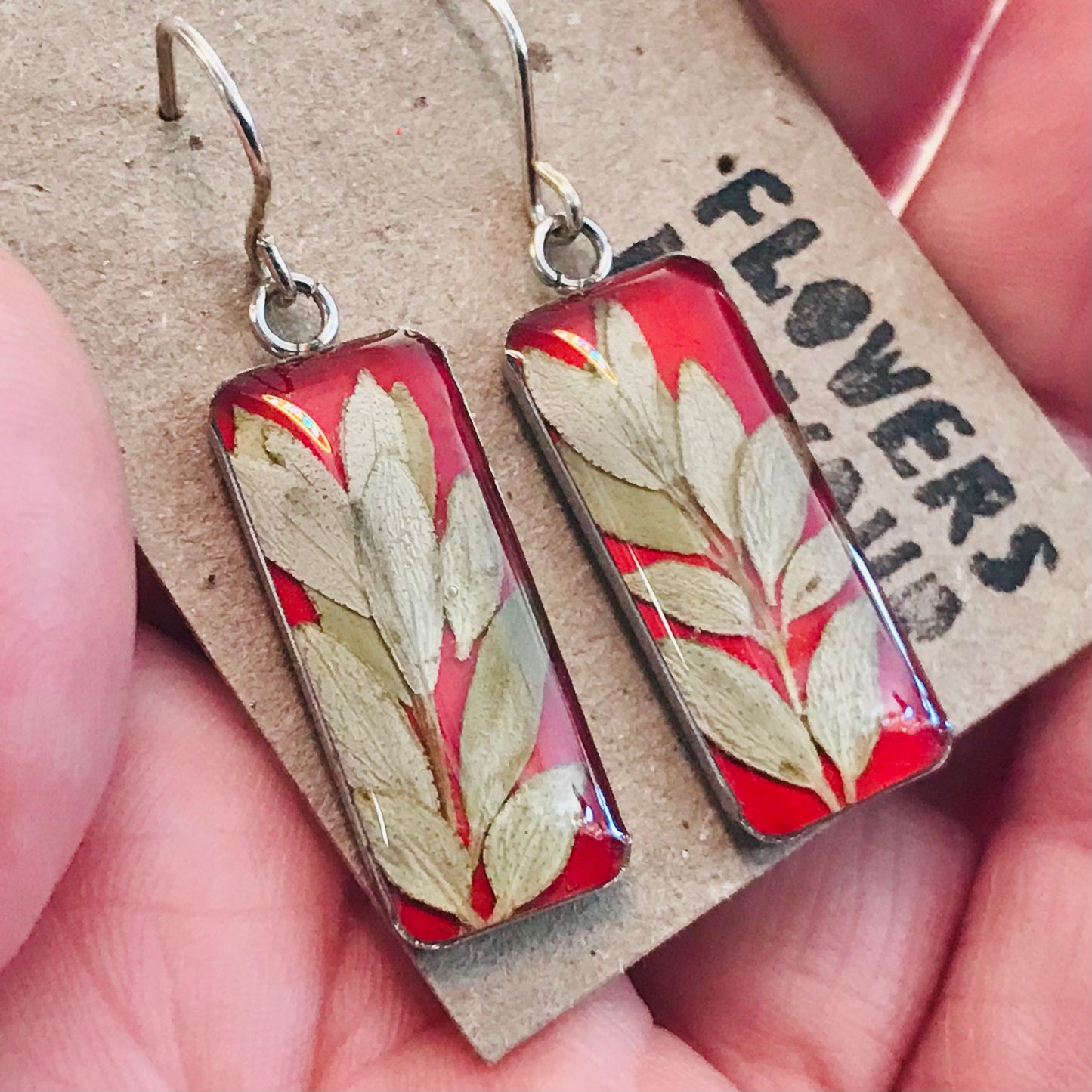 Australian flora Resin & Sterling Silver Earrings - large