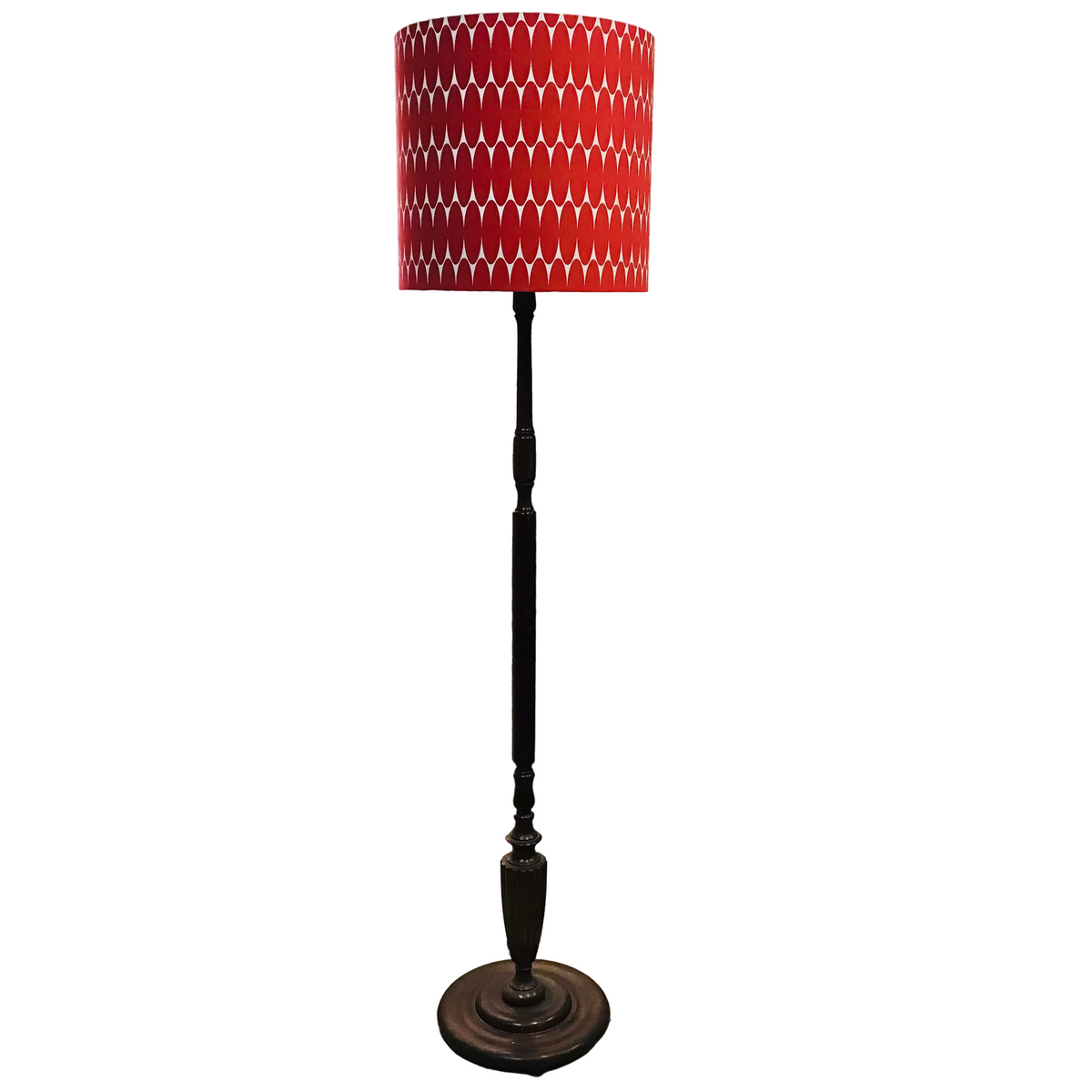 Timber Standard Floor Lamp with Rust Ovals Shade