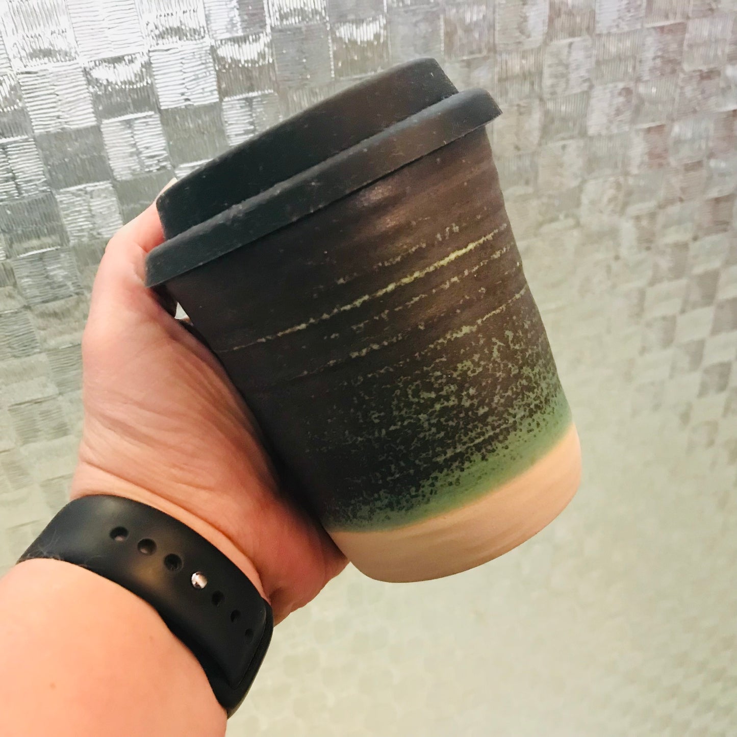 Handmade Travel Cup with Silicone Lid