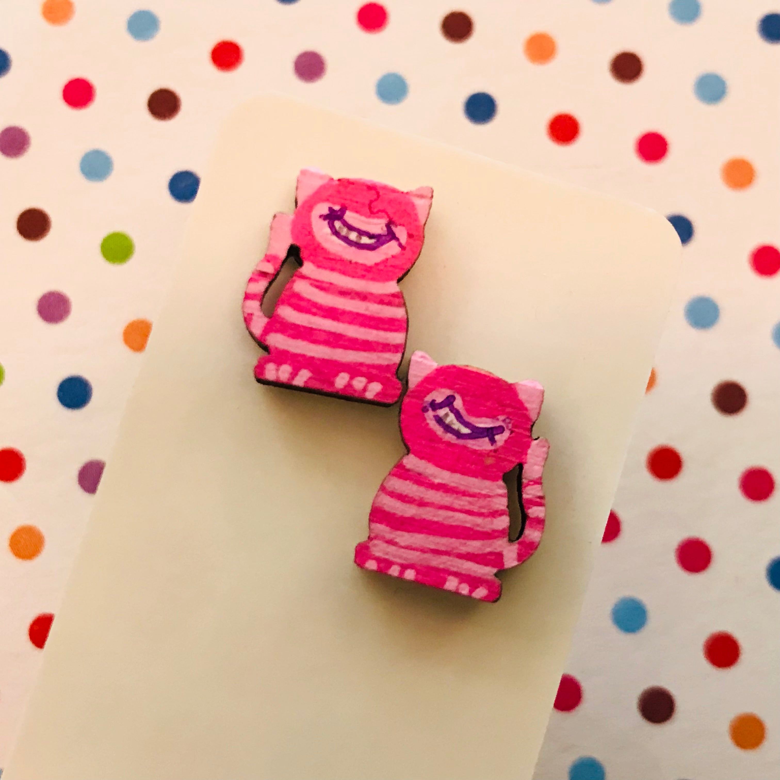 Novelty Studs Earrings - Graphic Wood