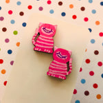 Novelty Studs Earrings - Graphic Wood