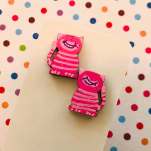 Novelty Studs Earrings - Graphic Wood