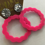 Wiggly Hoop Stud Earrings (LARGE STYLE)