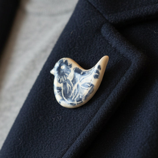 Handcrafted Pottery Birdy Brooches